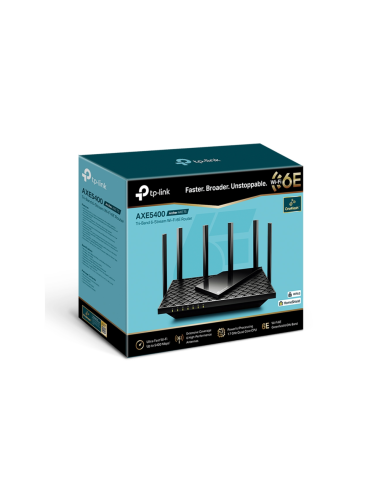 TP-Link Archer AXE75 router inalámbrico Gigabit Ethernet Tribanda (2.4 GHz / 5 GHz / 6 GHz) Negro