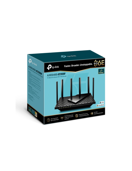 TP-Link Archer AXE75 router inalámbrico Gigabit Ethernet Tribanda (2.4 GHz / 5 GHz / 6 GHz) Negro