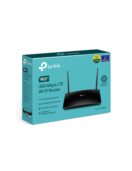 TP-Link Archer MR500 router inalámbrico Gigabit Ethernet Doble banda (2,4 GHz / 5 GHz) 4G Negro