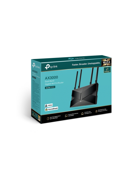 TP-Link Archer AX53 router inalámbrico Gigabit Ethernet Doble banda (2,4 GHz / 5 GHz) Negro
