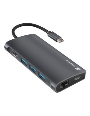 NATEC NMP-2162 base para portátil y replicador de puertos Alámbrico USB 3.2 Gen 1 (3.1 Gen 1) Type-C Gris
