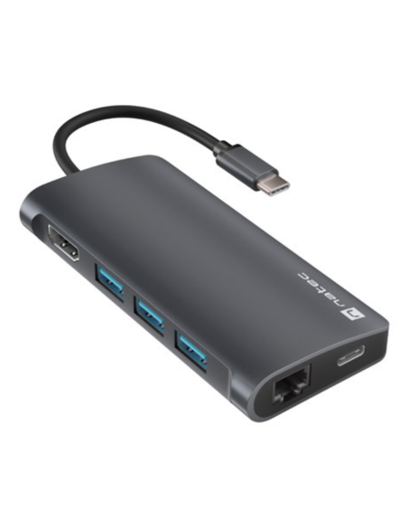 NATEC NMP-2162 base para portátil y replicador de puertos Alámbrico USB 3.2 Gen 1 (3.1 Gen 1) Type-C Gris