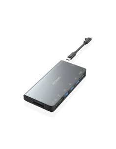 AISENS ASUC-8P015-GR base para portátil y replicador de puertos Alámbrico USB 3.2 Gen 1 (3.1 Gen 1) Type-C