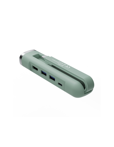 Ewent EW1148 base para portátil y replicador de puertos Alámbrico USB 3.2 Gen 1 (3.1 Gen 1) Type-C Verde