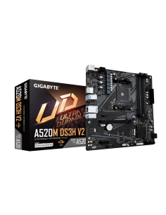 GIGABYTE Placa base A520M DS3H V2 - Soporta CPUs AMD Ryzen serie 5000 AM4, hasta 4733 MHz DDR4 (OC), PCIe 3.0 x16, LAN GbE, USB  2