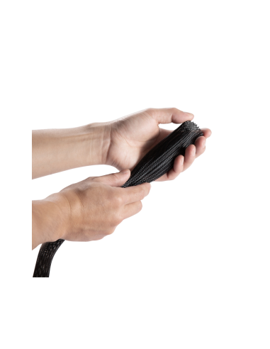 AISENS Organizador de cable poliéster 20mm, Negro, 1.0m