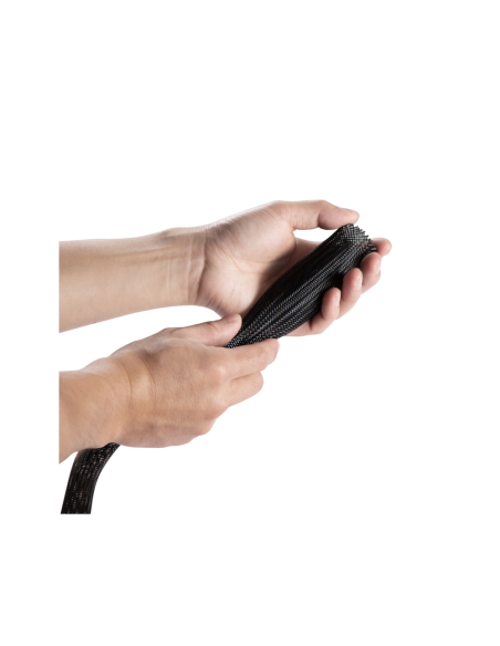 AISENS Organizador de cable poliéster 20mm, Negro, 1.0m