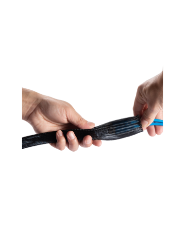 AISENS Organizador de cable poliéster 20mm, Negro, 1.0m