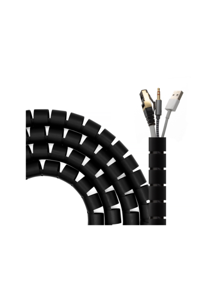 AISENS Organizador De Cable En Espiral 25mm, Negro, 2.0 m