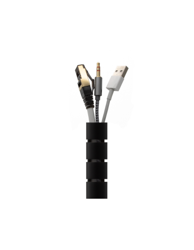 AISENS Organizador De Cable En Espiral 25mm, Negro, 2.0 m