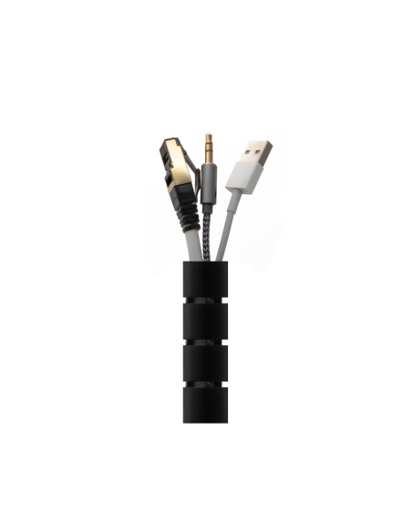 AISENS Organizador De Cable En Espiral 25mm, Negro, 2.0 m
