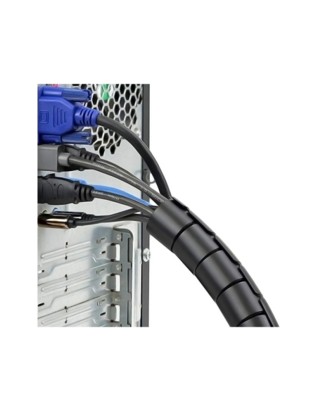AISENS Organizador de cable en espiral 25mm, Negro, 1.0m
