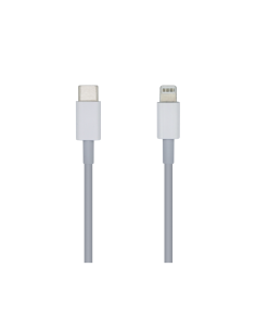 AISENS Cable USB 2.0 USB-? A Lightning PD 2A, Lightning/M-USB-?/M, Blanco, 1.0m 2