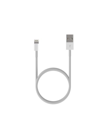 AISENS Cable Lightning A USB 2.0, Lightning/M-USB A/M, Blanco, 0.5 m