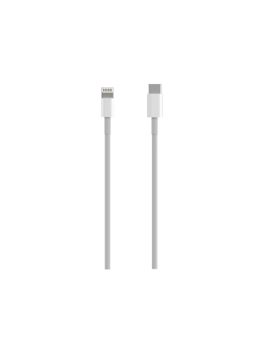 AISENS Cable USB 2.0 USB-C A Lightning PD 2A, Lightning/M-USB-C/M, Blanco, 0.5 m