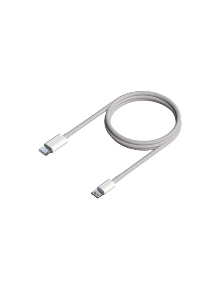 AISENS Cable USB 2.0 USB-C A Lightning PD 2A, Lightning/M-USB-C/M, Blanco, 0.5 m