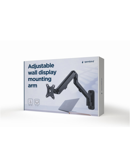 Gembird MA-WA1-02 soporte para monitor 68,6 cm (27") Pared Negro