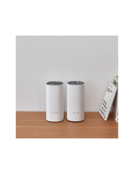 TP-Link Deco E4 (2-pack) Doble banda (2,4 GHz / 5 GHz) Wi-Fi 5 (802.11ac) Blanco, Gris Interno