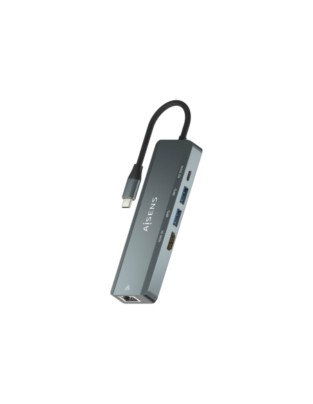 AISENS ASUC-5P011-GR base para portátil y replicador de puertos Alámbrico USB 3.2 Gen 1 (3.1 Gen 1) Type-C