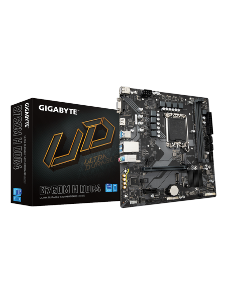 GIGABYTE B760M H DDR4 Placa base - Soporta CPUs Intel Core de 14ª generación, VRM digital de 6+1+1 fases, hasta 3200MHz DDR4 (OC
