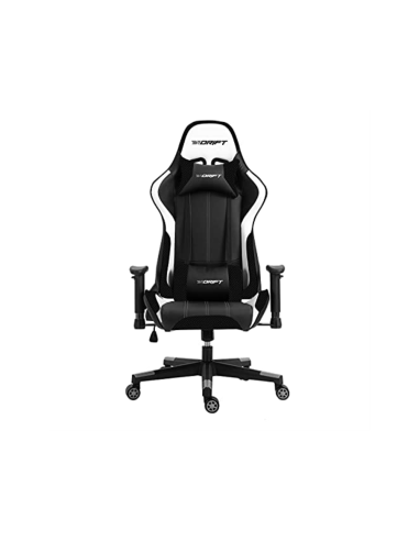 DRIFT DR175 Silla para videojuegos universal Asiento acolchado Negro, Blanco