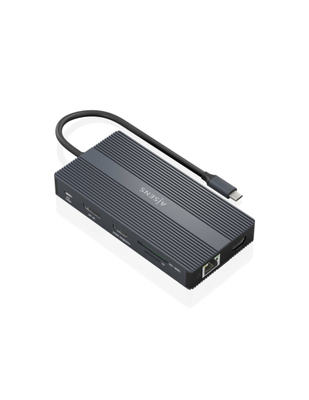 AISENS ASUC-12P017-GR base para portátil y replicador de puertos Alámbrico USB 3.2 Gen 1 (3.1 Gen 1) Type-C