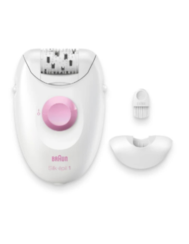 Braun Silk-épil 1 1-010 depiladora 20 pinzas Rosa, Blanco