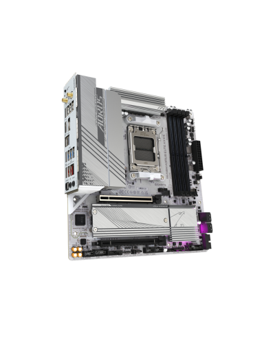GIGABYTE B650M AORUS ELITE AX ICE Placa base - AMD Ryzen serie 9000, VRM de 12+2+2 fases, hasta 8000 MHz DDR5 (OC), 1xPCIe 5.0 +