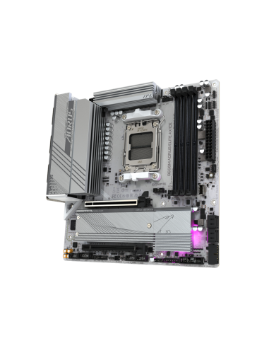 GIGABYTE B650M AORUS ELITE AX ICE Placa base - AMD Ryzen serie 9000, VRM de 12+2+2 fases, hasta 8000 MHz DDR5 (OC), 1xPCIe 5.0 +