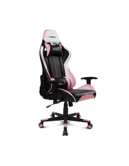 DRIFT DR175PINK silla para videojuegos Silla para videojuegos universal Asiento acolchado Rosa, Negro, Blanco