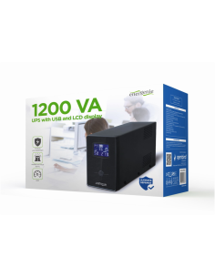 Gembird EG-UPS-033 sistema de alimentación ininterrumpida (UPS) Línea interactiva 1,2 kVA 720 W 3 salidas AC