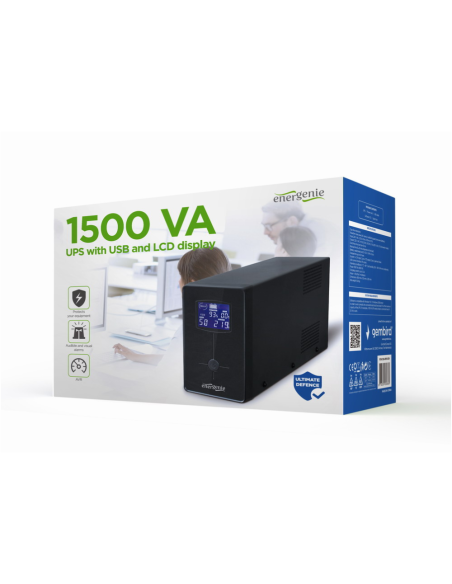 Gembird EG-UPS-034 sistema de alimentación ininterrumpida (UPS) Línea interactiva 1,5 kVA 900 W 3 salidas AC