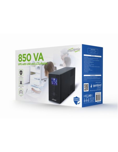 Gembird EG-UPS-032 sistema de alimentación ininterrumpida (UPS) 0,85 kVA 510 W 3 salidas AC