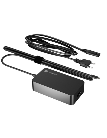 NATEC Grayling USB-C 45W adaptador e inversor de corriente Universal Negro