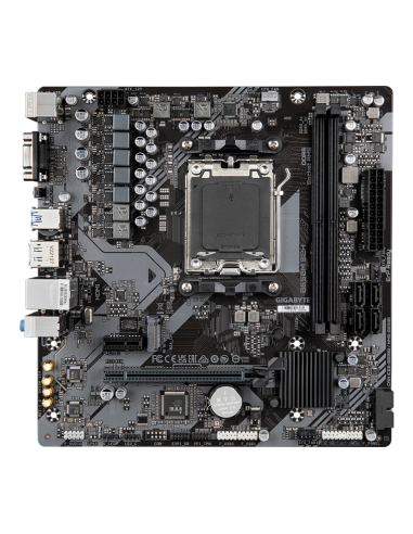 GIGABYTE B650M S2H Placa base - AMD Ryzen serie 9000, VRM de 5+2+2 fases, hasta 6400 MHz DDR5 (OC), 1xPCIe 4.0 M.2, LAN GbE, USB