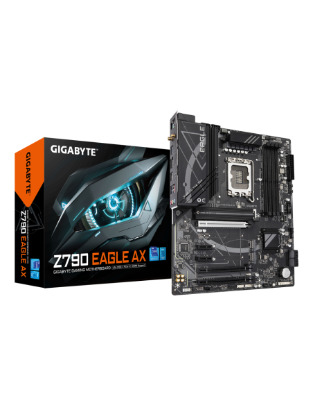 GIGABYTE Z790 EAGLE AX Placa base - Soporta CPUs Intel Core de 14ª generación, VRM digital de 12+1+1 fases, hasta 7600MHz DDR5 (