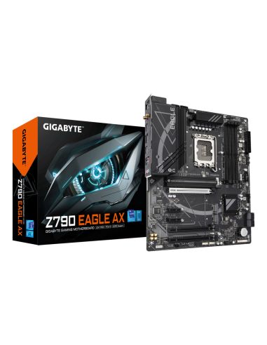GIGABYTE Z790 EAGLE AX Placa base - Soporta CPUs Intel Core de 14ª generación, VRM digital de 12+1+1 fases, hasta 7600MHz DDR5 (