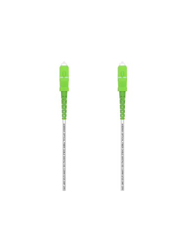 AISENS Cable Fibra Óptica Latiguillo G657A2 3.0 9/125 SMF Simplex CPR DCA LSZH, SC/APC-SC/APC, Blanco, 3.0 m