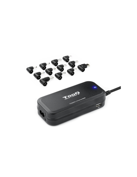 TooQ TQLC-90BS02AT adaptador e inversor de corriente Interior 90 W Negro