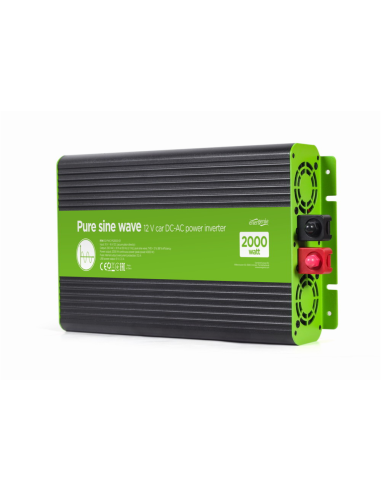 EnerGenie EG-PWC-PS2000-01 adaptador e inversor de corriente Auto 2000 W Negro, Verde