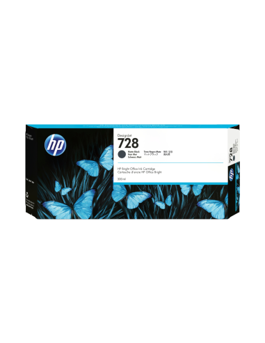 HP Cartucho de tinta DesignJet 728 negro mate de 300 ml
