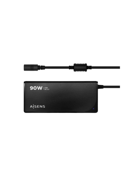 AISENS ASLC-90WAUTO-BK adaptador e inversor de corriente Interior 90 W Negro