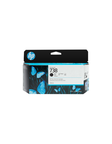 HP Cartucho de tinta negra DesignJet 738 de 130 ml