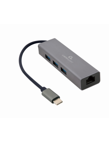 Gembird A-CMU3-LAN-01 base para portátil y replicador de puertos USB 3.2 Gen 1 (3.1 Gen 1) Type-C Gris