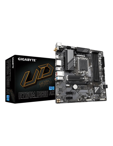 GIGABYTE B760M DS3H AX Placa Base - Compatible con procesadores Intel Core de 14ª generación, VRM digital de 6+2+1 fases, hasta 