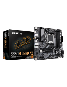 GIGABYTE B650M D3HP AX Placa base - AMD Ryzen serie 9000, VRM de 5+2+2 fases, hasta 8000 MHz DDR5 (OC), 2xPCIe 4.0 M.2, WIFI 6E, 2