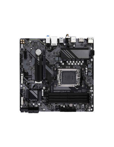 GIGABYTE B650M D3HP AX Placa base - AMD Ryzen serie 9000, VRM de 5+2+2 fases, hasta 8000 MHz DDR5 (OC), 2xPCIe 4.0 M.2, WIFI 6E,