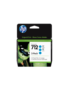 HP Paquete de 3 cartuchos de Tinta DesignJet 712 cian de 29 ml