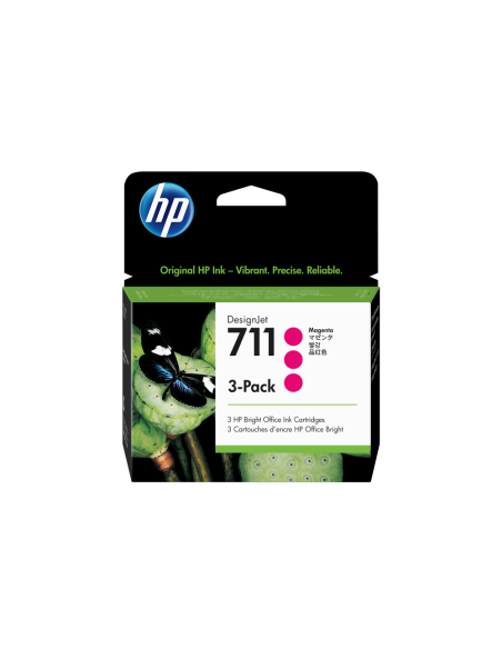 HP Pack de ahorro de 3 cartuchos de tinta DesignJet 711 magenta de 29 ml