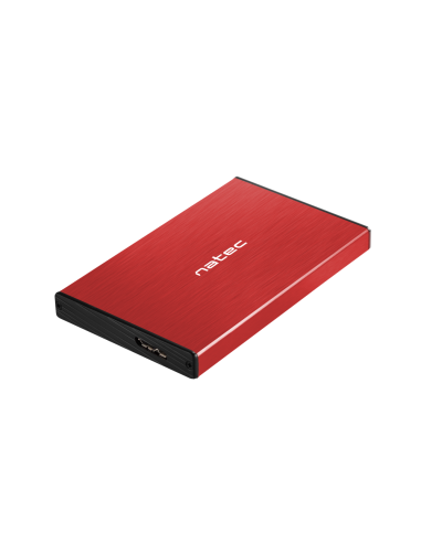 NATEC Rhino GO Carcasa de disco duro/SSD Rojo 2.5"